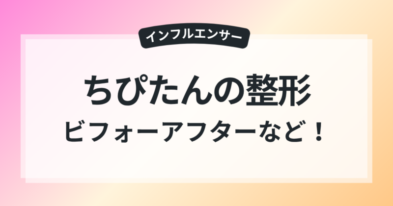 ちぴたん 整形 ビフォーアフター 悩み 向き合う姿 共感 理由