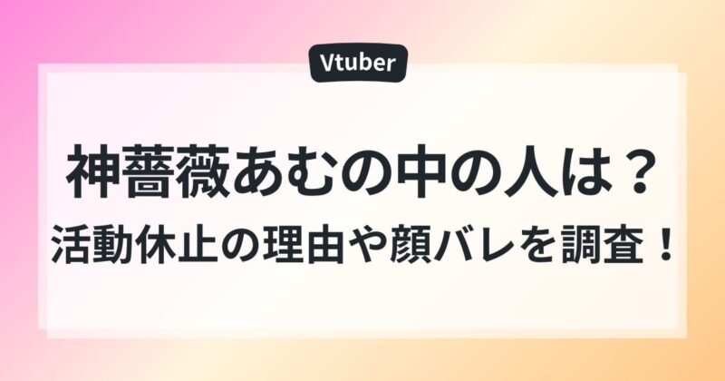 神薔薇あむ　顔バレ　年齢　活動休止　ママ